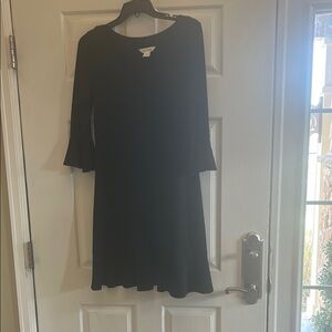 White House Black Market Black Sheath Dress with Bell Sleeves
